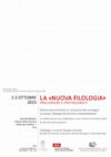 Research paper thumbnail of La "nuova filologia". Precursori e protagonisti, mostra documentaria (Pisa, Scuola Normale Superiore, 1-2 ottobre 2015)