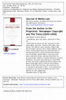 Research paper thumbnail of “From the Author to the Proprietor: Newspaper Copyright & The Times (1842-1956)” Journal of Media Law, 6 (2), 2014, pp. 206–233 [with Kathy Bowrey]