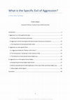 Research paper thumbnail of What is the Specific Evil of Aggression? (2012)