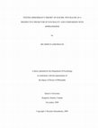 Research paper thumbnail of TESTING SHNEIDMAN’S THEORY OF SUICIDE: PSYCHACHE AS A  PROSPECTIVE PREDICTOR OF SUICIDALITY AND COMPARISON WITH  HOPELESSNESS