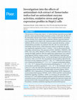 Research paper thumbnail of Investigation into the effects of antioxidant-rich extract of Tamarindus indica leaf on antioxidant enzyme activities, oxidative stress and gene expression profiles in HepG2 cells. PeerJ (2015), 3:e1292 DOI 10.7717/peerj.1292 (ISI-cited)