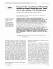 Research paper thumbnail of Proposal for the reclassification of Thiobacillus novellus as Starkeya novella gen. nov., comb. nov., in the alpha-subclass of the Proteobacteria