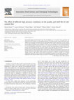 Research paper thumbnail of The effect of different high pressure conditions on the quality and shelf life of cold smoked fish