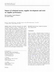 Research paper thumbnail of Impact of relational norms, supplier development and trust on supplier performance