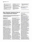 Research paper thumbnail of Brain Plasticity: Paradoxical Case of a Neurodegenerative Disease?