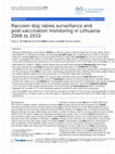 Research paper thumbnail of Raccoon dog rabies surveillance and post-vaccination monitoring in Lithuania 2006 to 2010