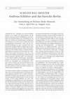 Research paper thumbnail of SCHLOSS BAU MEISTER. Andreas Schlüter und das barocke Berlin. Zur Ausstellung im Berliner Bode-Museum vom 4. April bis 24. August 2014. Von Caroline Mang und Julia Strobl, in: Frühneuzeit-Info, 25.2014, S. 304-310.