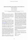 Research paper thumbnail of Quality, Safety and Ethics in using Computers to Advise on Patient Care: What Are the Issues?