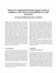 Research paper thumbnail of Impact of a computerised decision support system on compliance with evidence-based guidelines for triple assessment