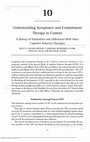 Research paper thumbnail of Understanding acceptance and commitment therapy in context: A history of similarities and differences with other cognitive behavior therapies.