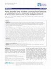 Research paper thumbnail of Panic disorder and incident coronary heart disease: a systematic review and meta-analysis protocol