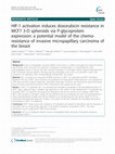 Research paper thumbnail of HIF-1 activation induces doxorubicin resistance in MCF7 3-D spheroids via P-glycoprotein expression: a potential model of the chemo-resistance of invasive micropapillary carcinoma of the breast