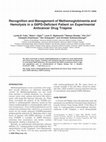 Research paper thumbnail of Recognition and management of methemoglobinemia and hemolysis in a G6PD-deficient patient on experimental anticancer drug Triapine