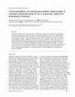 Research paper thumbnail of Characterization of a nitrate-permeable channel able to mediate sustained anion efflux in hypocotyl cells from Arabidopsis thaliana