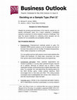 Research paper thumbnail of Deciding on a sample type (Part 2)