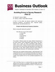 Research paper thumbnail of Avoiding errors in survey research (Part 2)