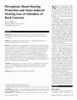 Research paper thumbnail of Perceptions about hearing protection and noise-induced hearing loss of attendees of rock concerts