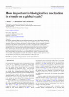 Research paper thumbnail of How important is biological ice nucleation in clouds on a global scale?