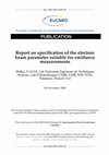 Research paper thumbnail of Report on specification of the electron beam parameter suitable for emittance measurements