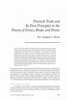 Research paper thumbnail of Practical Truth and Its First Principles in the Theory of Grisez, Boyle, and Finnis