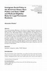 Research paper thumbnail of Immigrant Social Policy in the American States: Race Politics and State TANF and Medicaid Eligibility Rules for Legal Permanent Residents