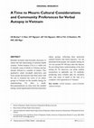 Research paper thumbnail of A time to mourn Cultural Consideration and Community Preferences for Verbal Autopsy in Vietnam