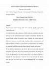 Research paper thumbnail of HOW TO WRITE A RESEARCH PROPOSAL PROJECT