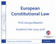 Research paper thumbnail of European Constitutional Law - History and Methodology I (National and Supranational Constitution)