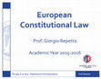 Research paper thumbnail of European Constitutional Law - History and Methodology III (Incorporation of EU law)