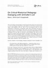 Research paper thumbnail of On Critical-Rhetorical Pedagogy: Dialoging with Schindler’s List