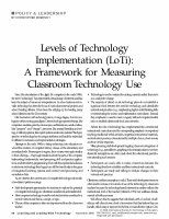 Research paper thumbnail of Levels of technology implementation (LoTi): A framework for measuring classroom technology use