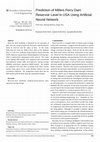 Research paper thumbnail of Prediction of Millers Ferry Dam Reservoir Level in USA Using Artificial Neural Network