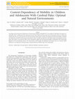 Research paper thumbnail of Context-Dependency of Mobility in Children and Adolescents With Cerebral Palsy: Optimal and Natural Environments