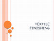 Research paper thumbnail of Textile Finishes