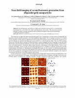 Research paper thumbnail of Near-field imaging of second harmonic generation from ellipsoidal gold nanoparticles