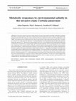 Research paper thumbnail of Metabolic responses to environmental salinity in the invasive clam Corbula amurensis 