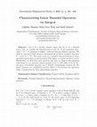 Research paper thumbnail of Characterizing Linear Bounded Operators via Integral