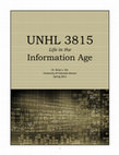 Research paper thumbnail of UNHL 3815 Syllabus - Life in the Information Age