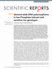 Research paper thumbnail of Genome-wide DNA polymorphisms in low Phosphate tolerant and sensitive rice genotypes