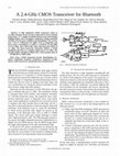 Research paper thumbnail of A 2.4-GHz CMOS transceiver for Bluetooth