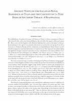 Research paper thumbnail of Ancient Texts on the Galatian Royal Residence of Tylis and the Context of La Tène Finds in Southern Thrace. A Reappraisal.