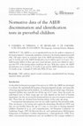 Research paper thumbnail of Normative data of the A§E® discrimination and identification tests in preverbal children