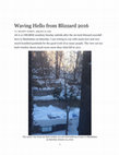 Research paper thumbnail of Waving Hello from Blizzard 2016 by V.K. McCarty