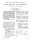 Research paper thumbnail of Byzantine Fault Tolerant Event Stream Processing for Autonomic Computing