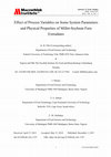 Research paper thumbnail of Effect of Process Variables on Some System Parameters and Physical Properties of Millet-Soybean Fura Extrudates