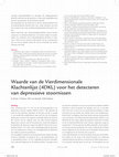 Research paper thumbnail of Waarde van de Vierdimensionale Klachtenlijst (4DKL) voor het detecteren van depressieve stoornissen