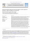 Research paper thumbnail of Advanced parental ages and low birth weight in autism spectrum disorders—Rates and effect on functioning