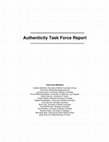 Research paper thumbnail of Authenticity Task Force Report