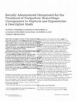 Research paper thumbnail of Rectally administered misoprostol for the treatment of postpartum hemorrhage unresponsive to oxytocin and ergometrine: a descriptive study