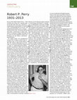 Research paper thumbnail of Robert P. Perry 1931–2013